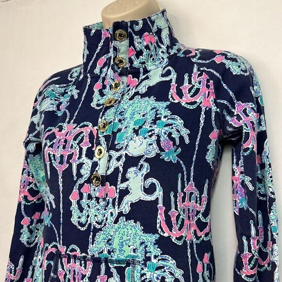 Lilly Pulitzer Long sleeve Navy Button up top xxs EUC - Picture 2 of 10